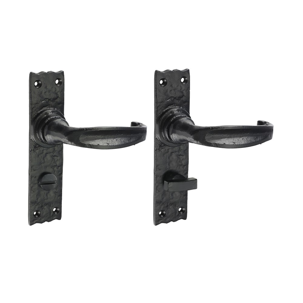 Timco Narrow Style Bathroom Lock Handles - Antique Black