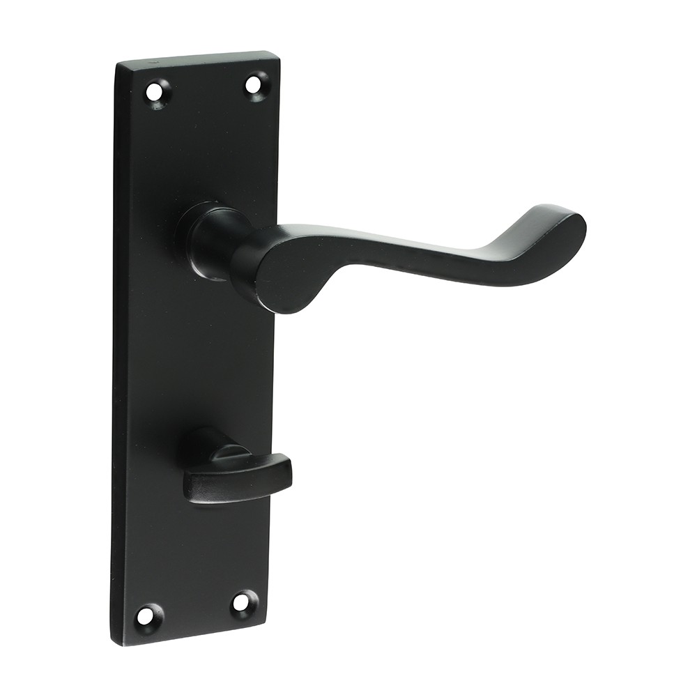 Timco Victorian Scroll Bathroom Handles - Matt Black