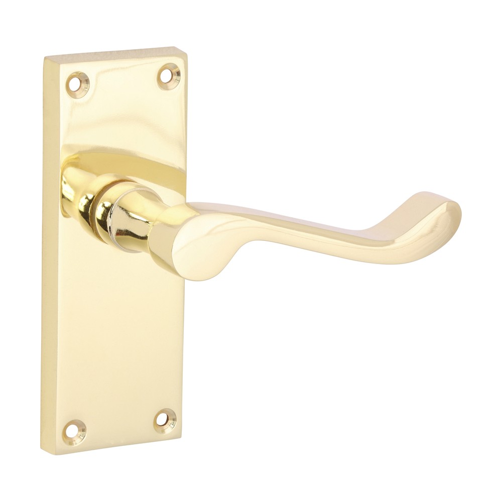 Timco Victorian Scroll Latch Handles - Polished Brass