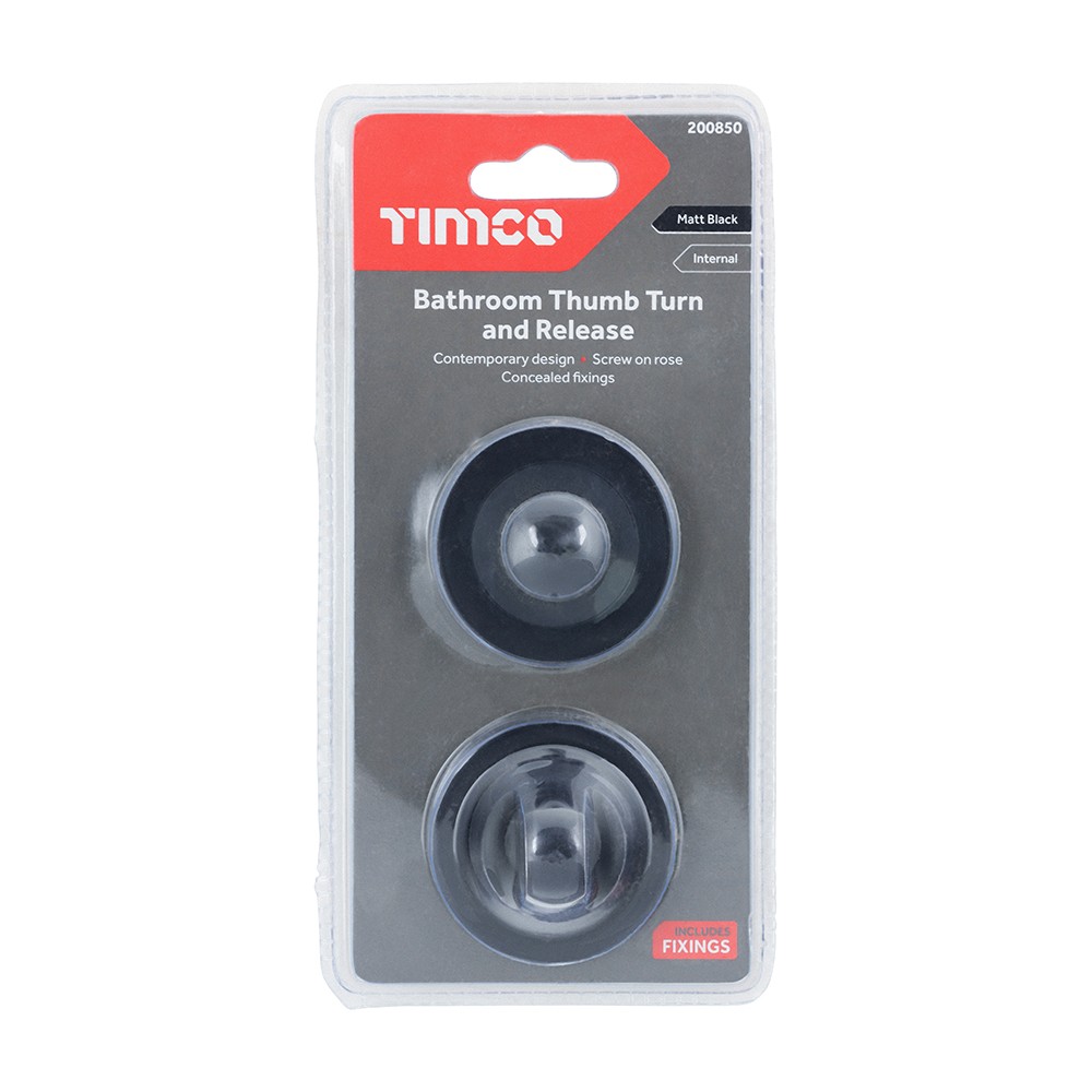 Timco Bathroom Thumb Turn And Release - Matt Black