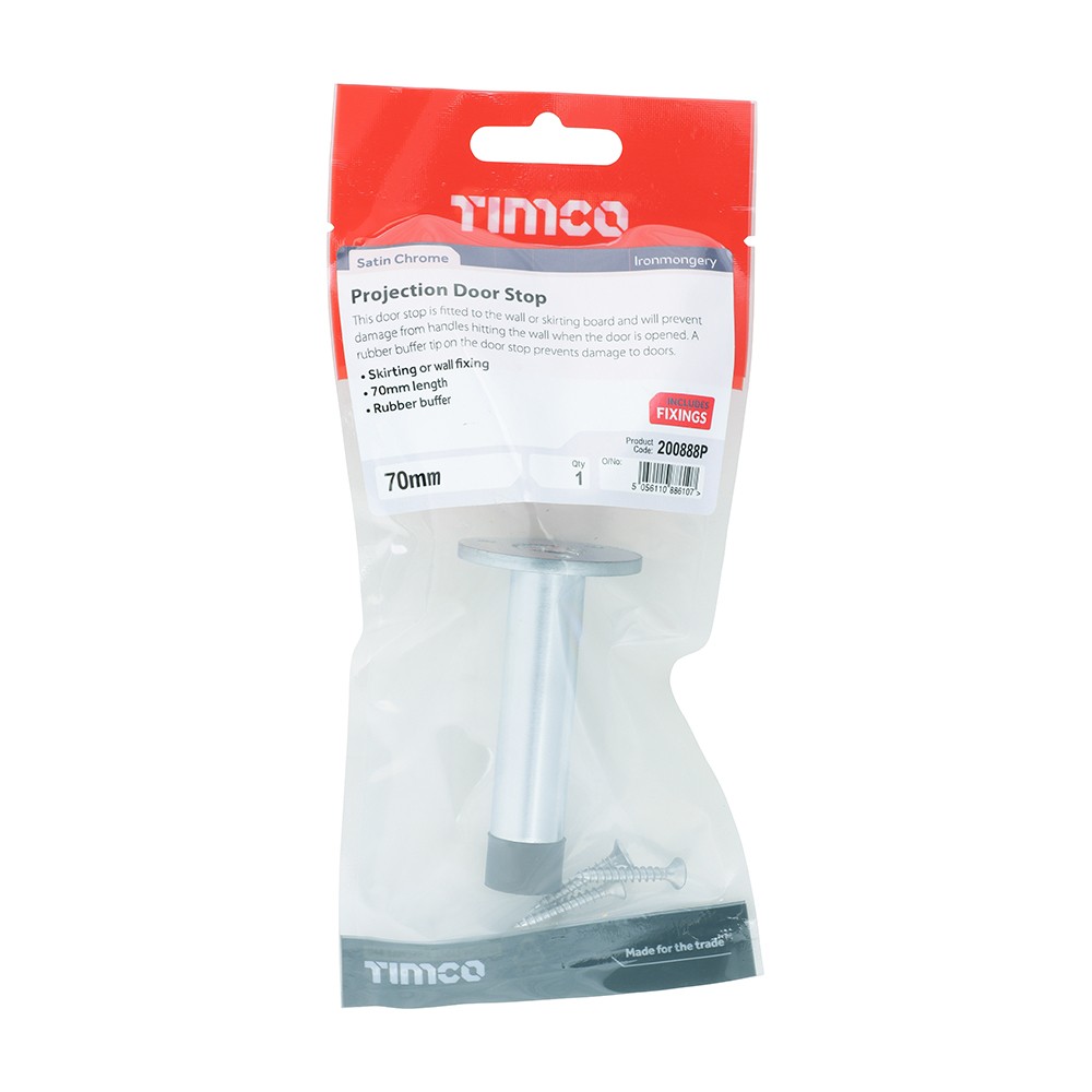 Timco Projection Door Stop - Satin Chrome