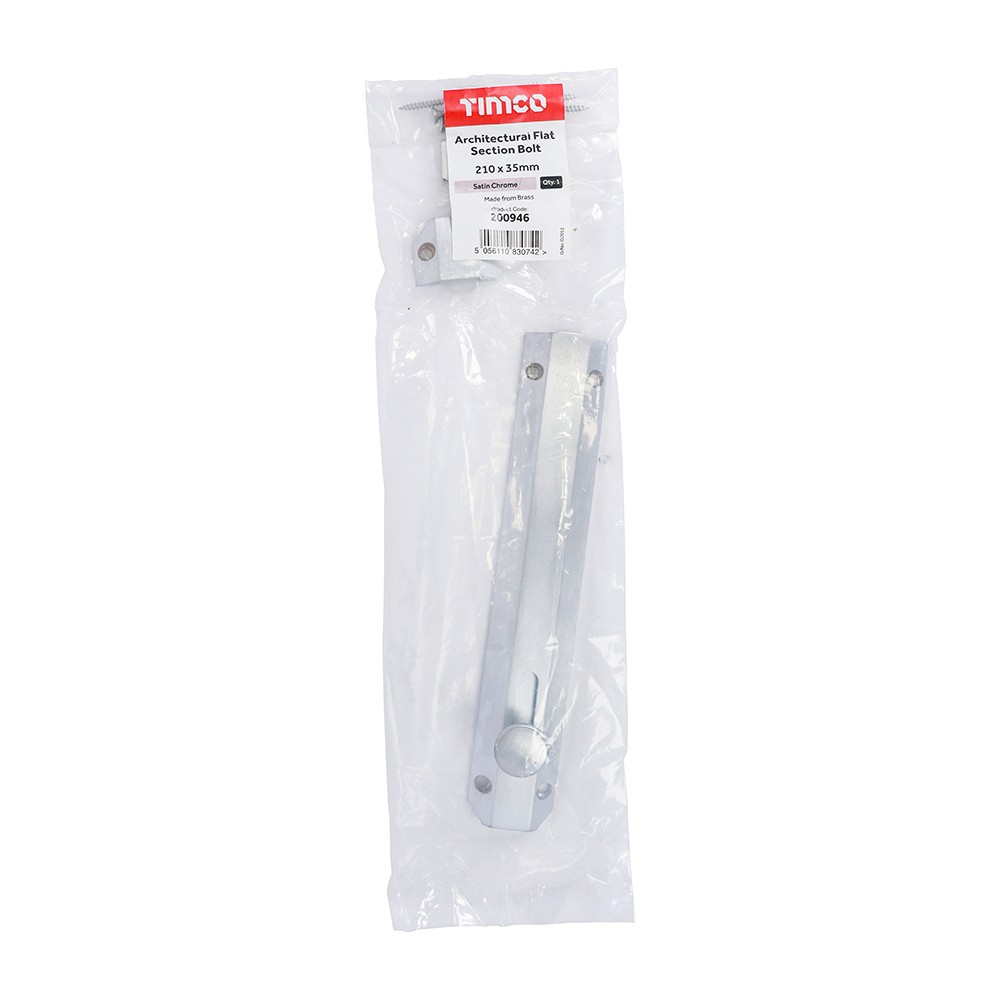 Timco Architectural Flat Section Bolt - Satin Chrome