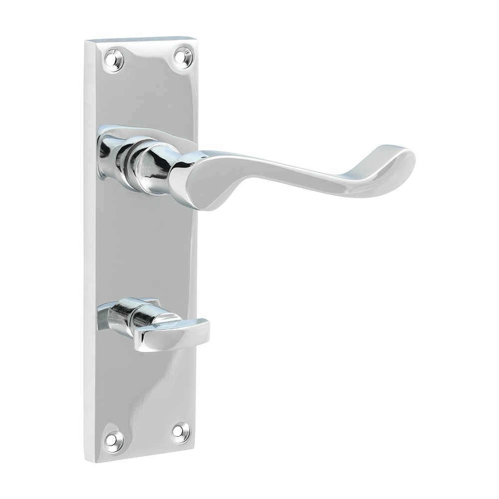 Timco Victorian Scroll Bathroom Handles - Polished Chrome