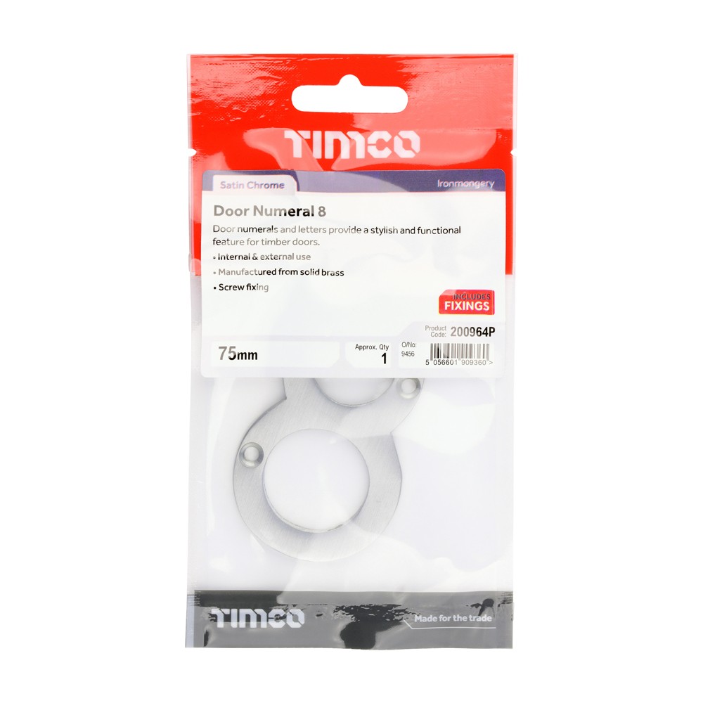 Timco Door Numeral 8 - TimPacks