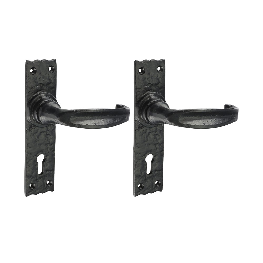 Timco Narrow Style Lever Lock Handles - Antique Black