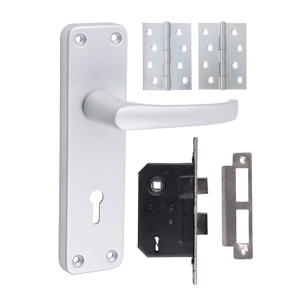 Timco Contractors 3L Lock Door Pack - Satin Anodised Aluminium