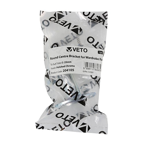 Timco Centre Brackets For Round Tubes 25mm