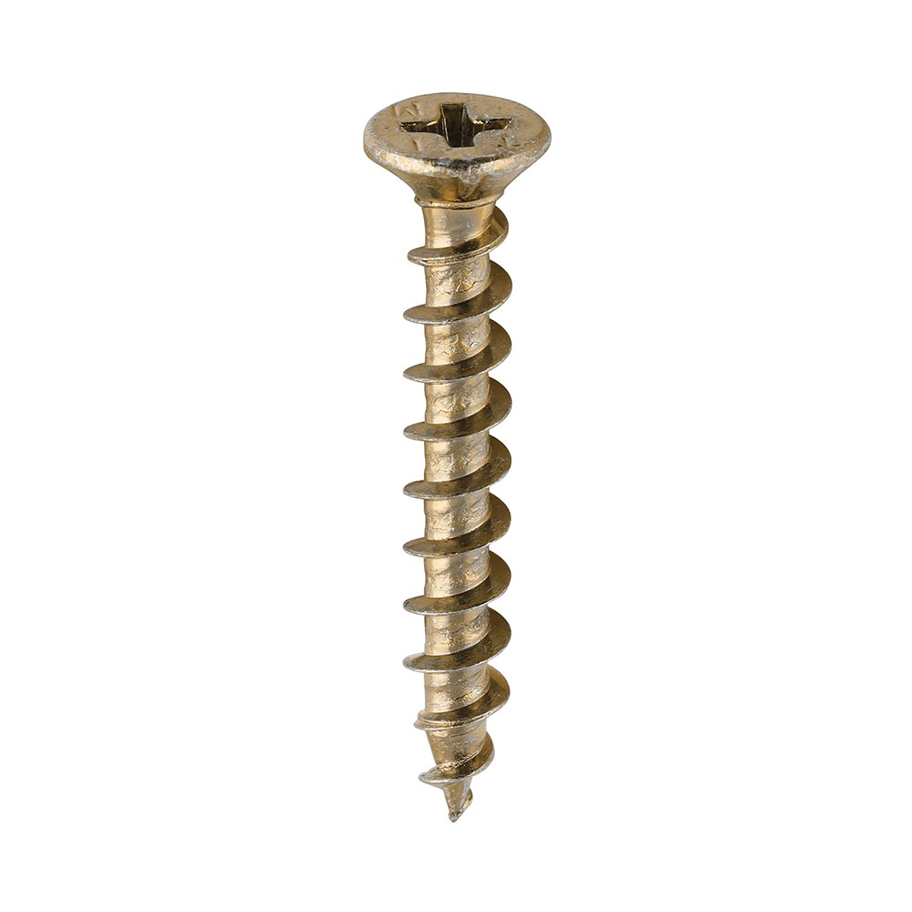 Timco Window Fabrication Screws Countersunk Single Thread Phillips - Yellow
