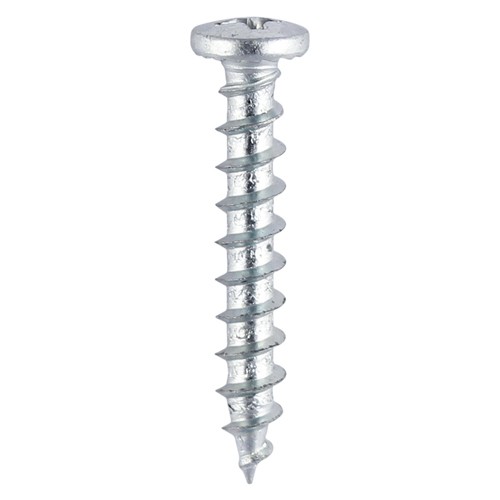 Timco Window Fabrication Screws Shallow Pan with Serrations Phillips - Zinc