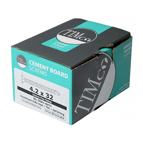 Timco Drywall Construction Metal Stud Self Drilling Cement Board Screws - Silver Organic