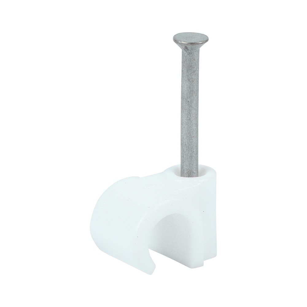 Timco Round Cable Clips - White