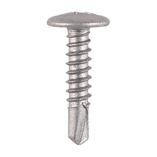 Timco Metal Construction Sheet & Framing Screws 4.8 x 22mm Low Profile Wafer - Silver Organic