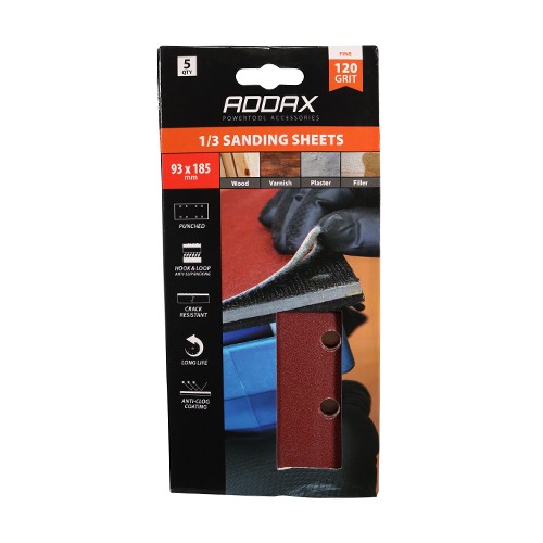 Timco 1/3 Sanding Sheets 93 x 185mm - Red - Punched
