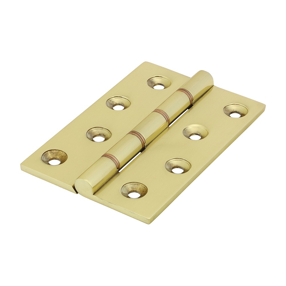 Timco Double Phosphor Bronze Washered Butt Hinge - Solid Brass - Polished Brass