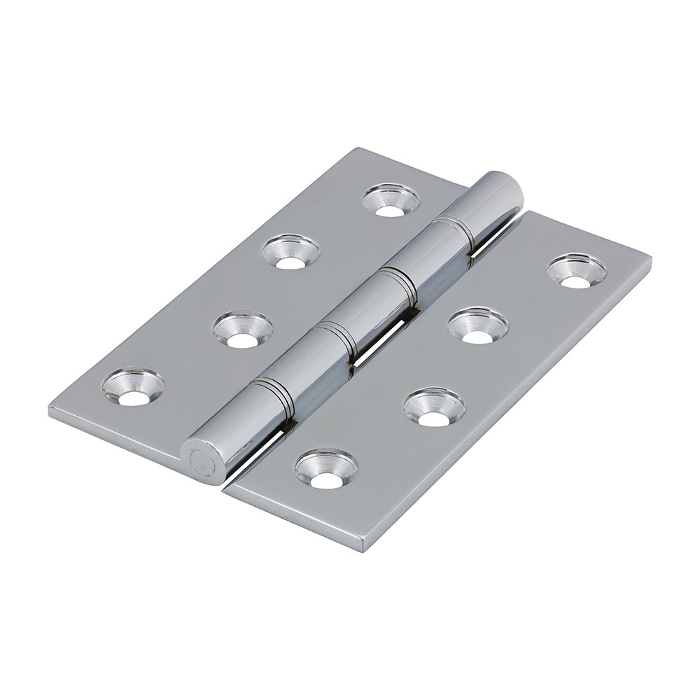 Timco Double Stainless Steel Washered Butt Hinge - Solid Brass - Polished Chrome