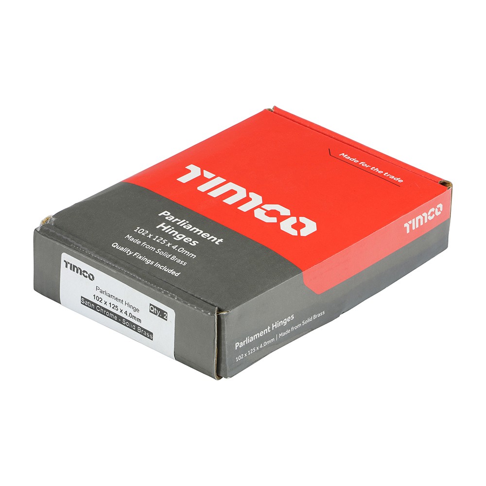 Timco Parliament Hinge (488) - Solid Brass - Satin Chrome