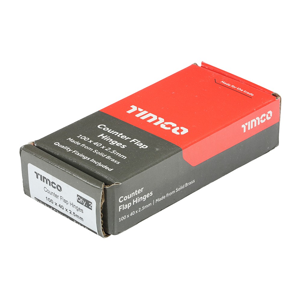 Timco Counterflap Hinge - Solid Brass - Polished Chrome