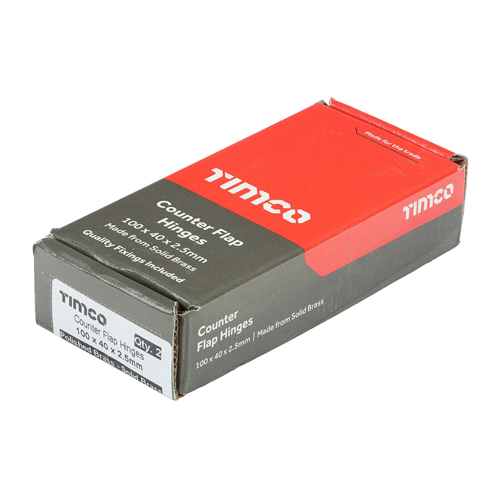 Timco Counterflap Hinge - Solid Brass - Polished Brass