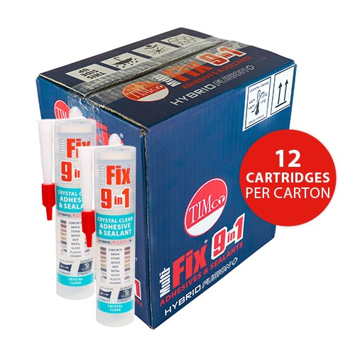 Timco 9 in 1 Adhesive & Sealant 290ml - Crystal Clear