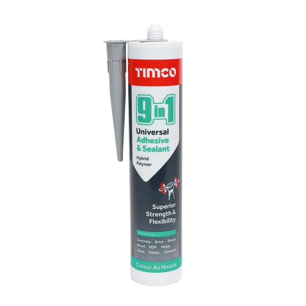 Timco 9 in 1 Universal Adhesive & Sealant 290ml - Grey