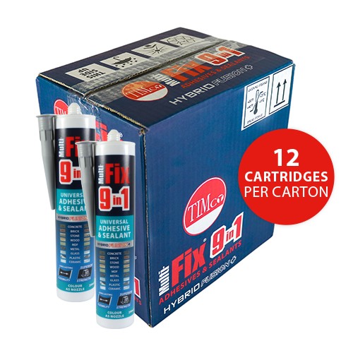 Timco 9 in 1 Universal Adhesive & Sealant 290ml - Grey