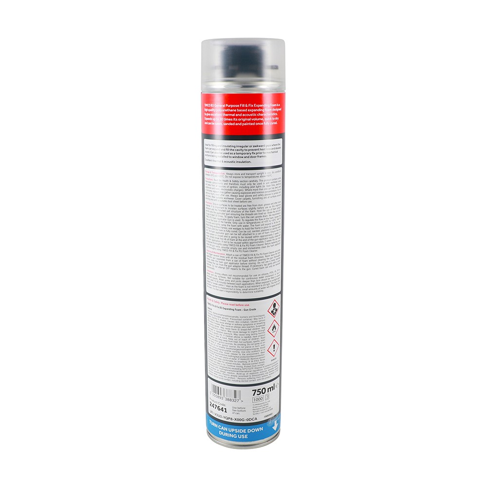 Timco B3 General Purpose Fill & Fix Expanding PU Foam 750ml - Gun Grade