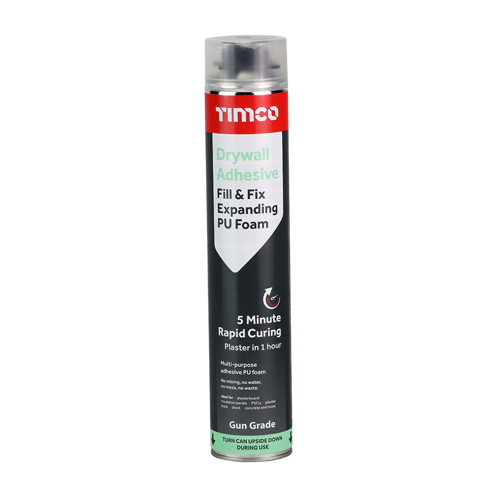 Timco Drywall Adhesive Fill & Fix Expanding PU Foam 750ml