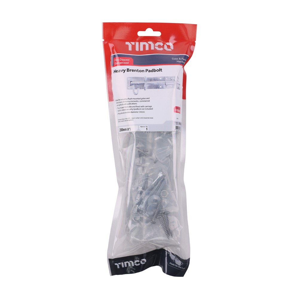 Timco Heavy Brenton Padbolt - Hot Dipped Galvanised