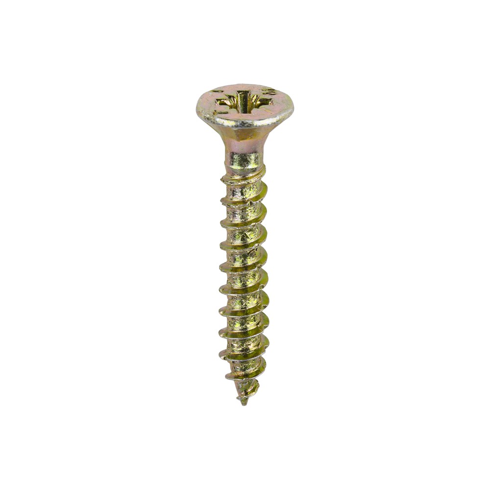 Timco Velocity Premium 3mm Multi-Use Screws Double Countersunk Pozi - Yellow