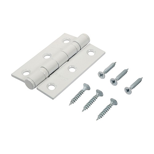 Timco Twin Ball Bearing Hinges - Steel - White