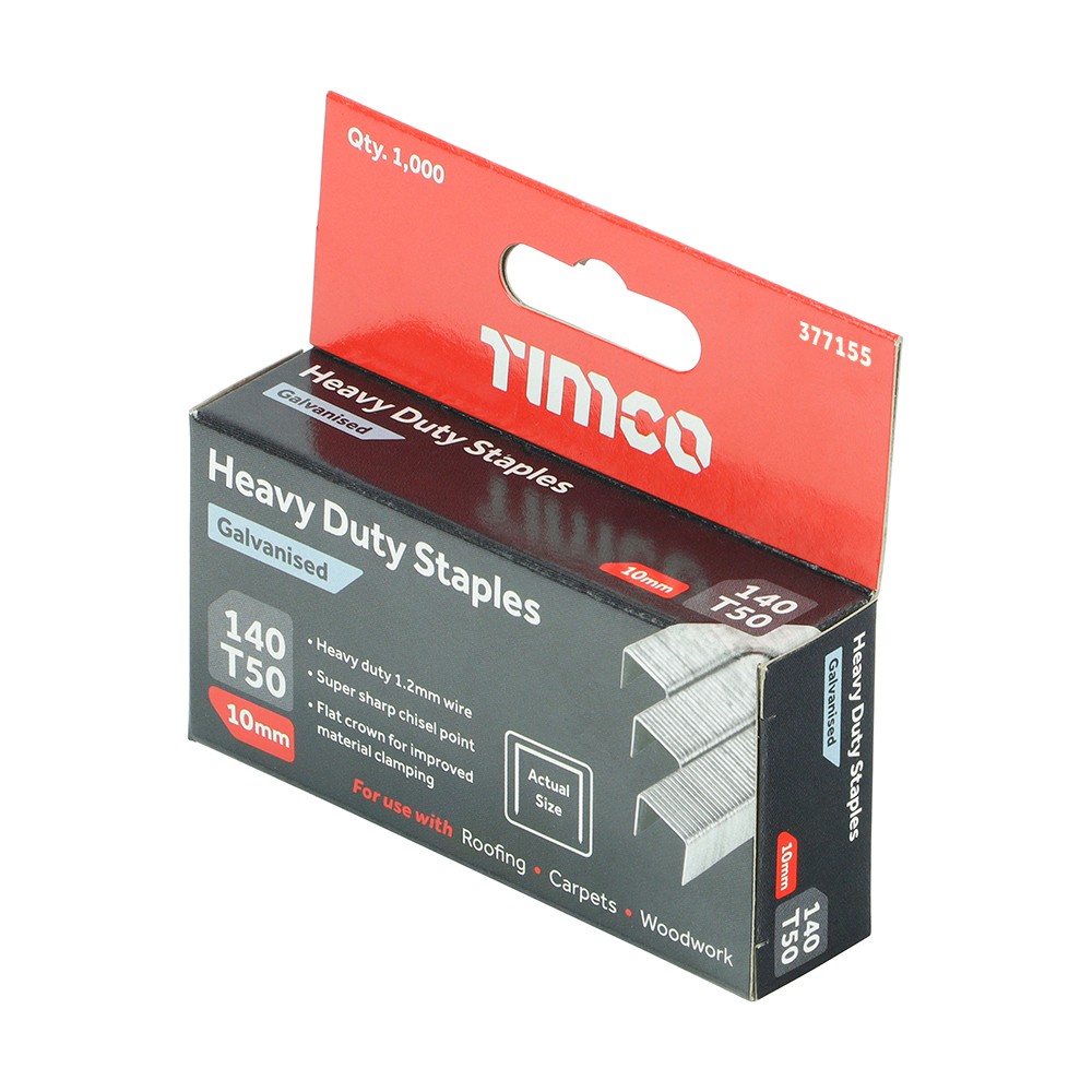 Timco Heavy Duty Staples Chisel Point - Galvanised - 5000 Piece