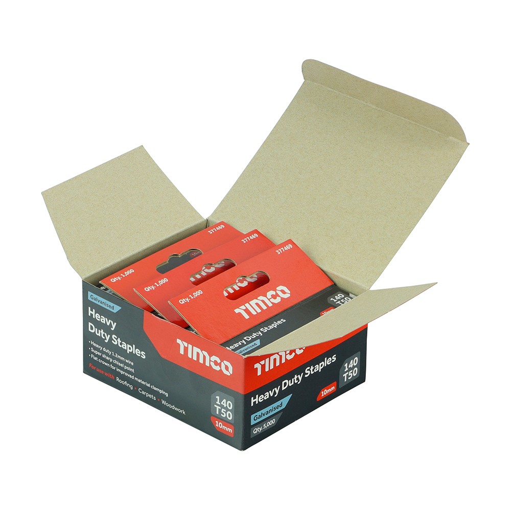 Timco Heavy Duty Staples Chisel Point - Galvanised - 5000 Piece