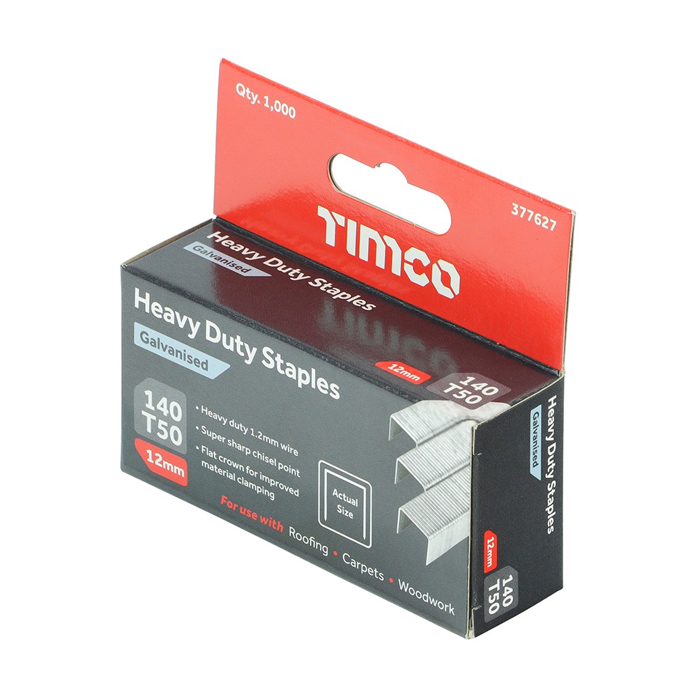 Timco Heavy Duty Staples Chisel Point - Galvanised