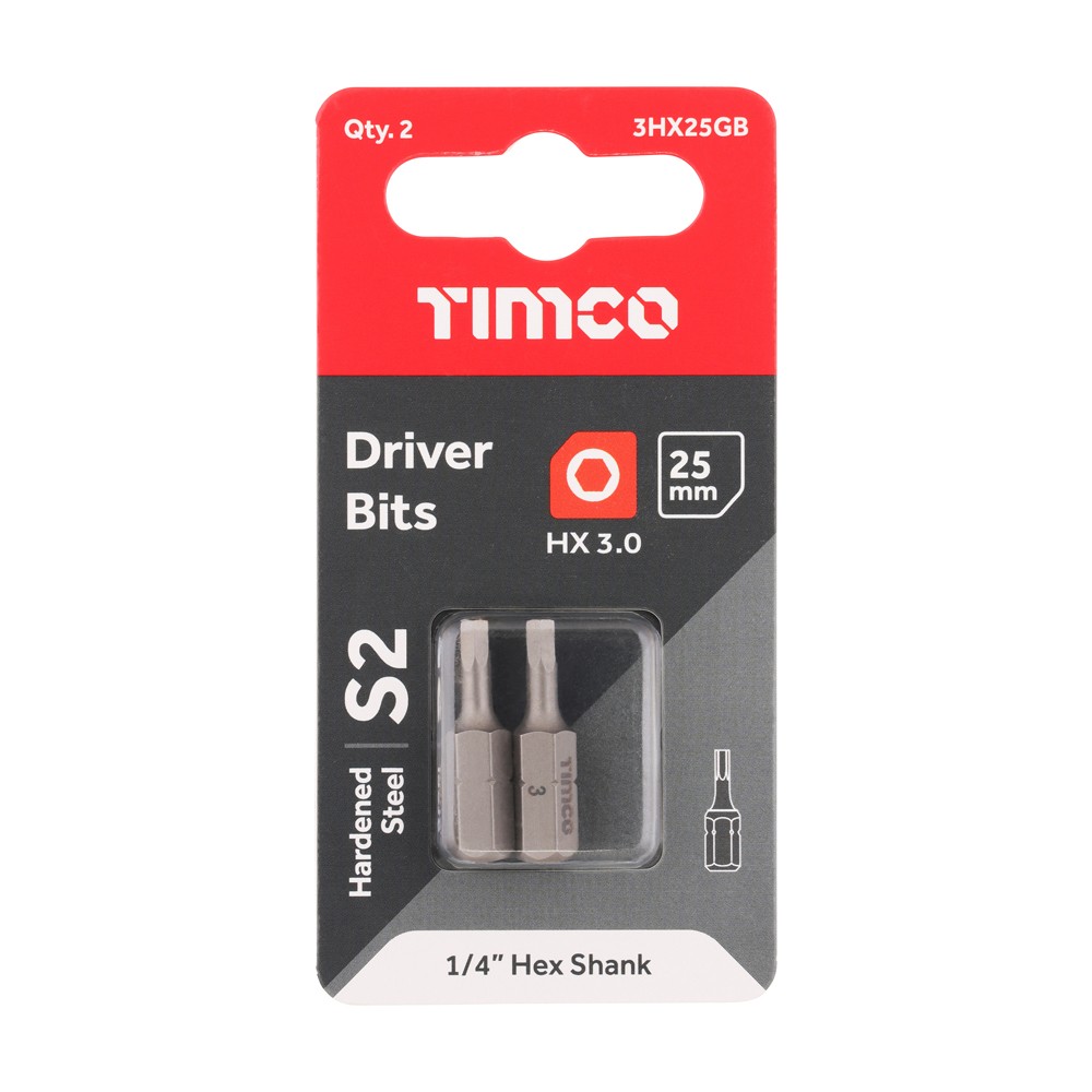 Timco S2 Driver Bits - Hex