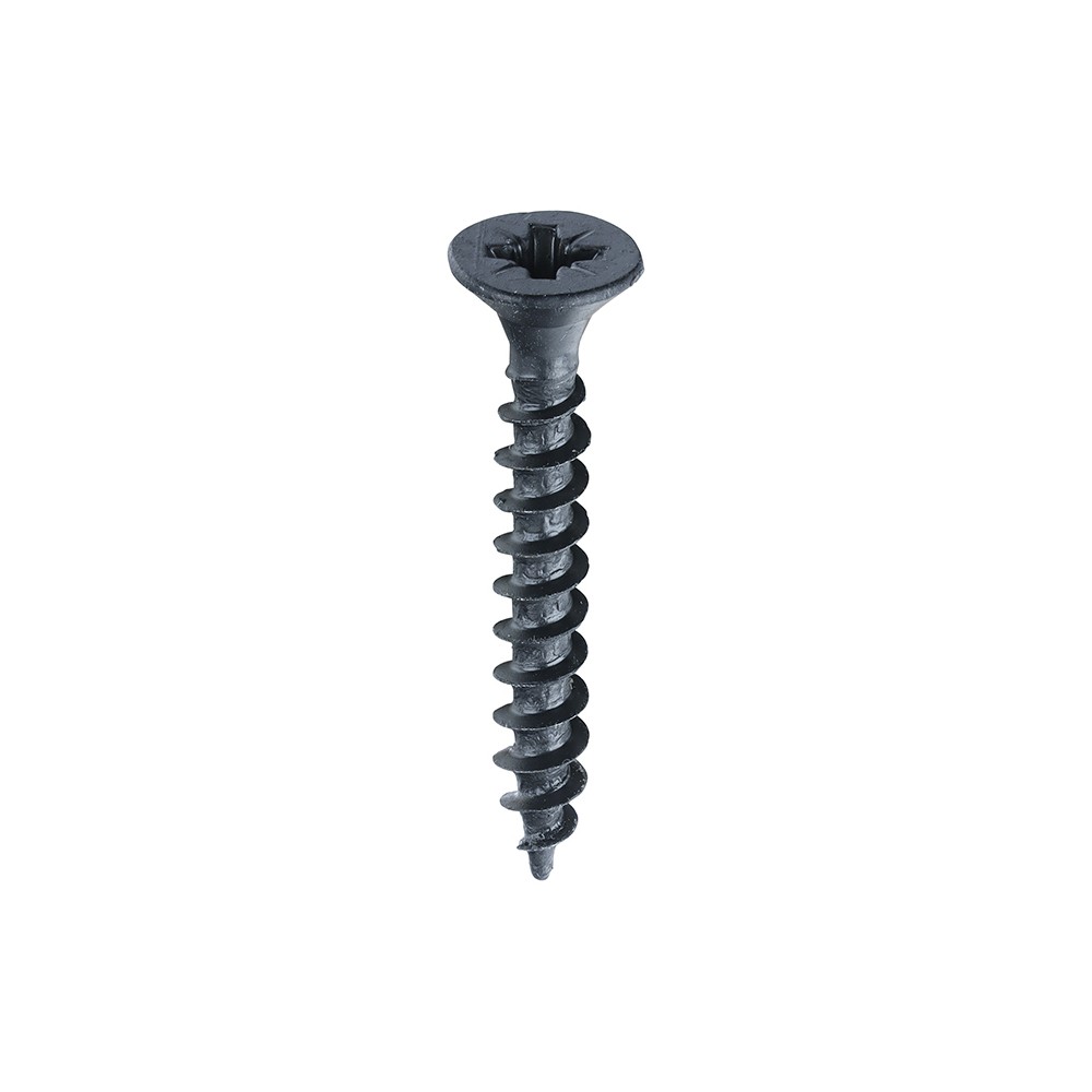 Timco Chipboard Screws 4 x 30mm Double Countersunk Pozi - Black Organic