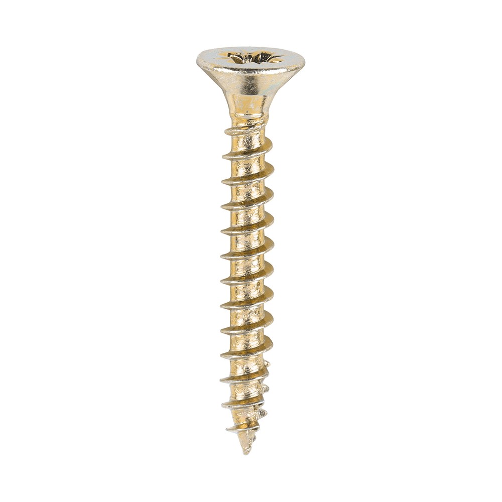Timco Classic Multi-Purpose 4mm Woodscrews Double Countersunk Pozi - Yellow