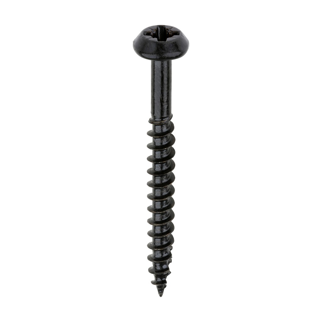 Timco Rainwater Woodscrews Low Profile Pan Pozi Black