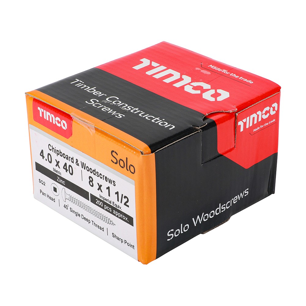 Timco Solo Chipboard & Woodscrews Square Pan - Zinc