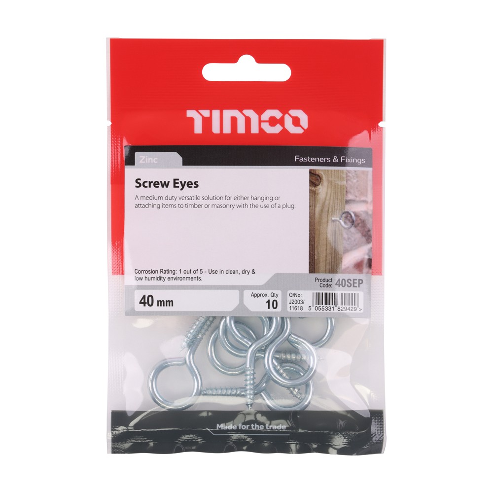 Timco Screw Eyes - Zinc