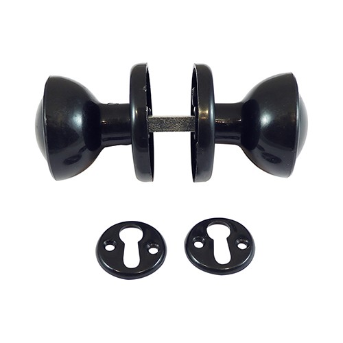Timco Plastic Rim / Mortice Knob Set - Black