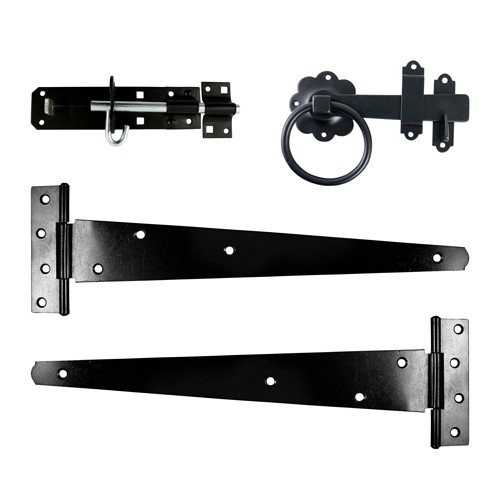 Timco Side Gate Kit - Ring Latch - Black