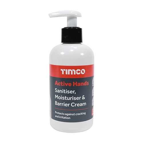Timco Active Hands Sanitiser, Moisturiser & Barrier Cream 250ml