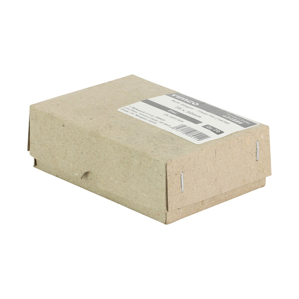 Timco Plain Butt Hinges - Fixed Pin (1838) - Zinc