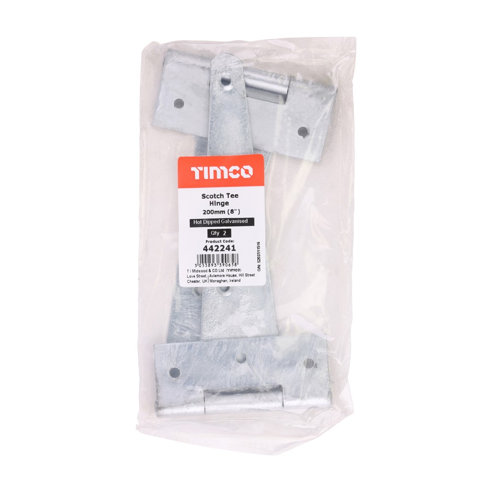 Timco Pair of Scotch Tee Hinges - Hot Dipped Galvanised