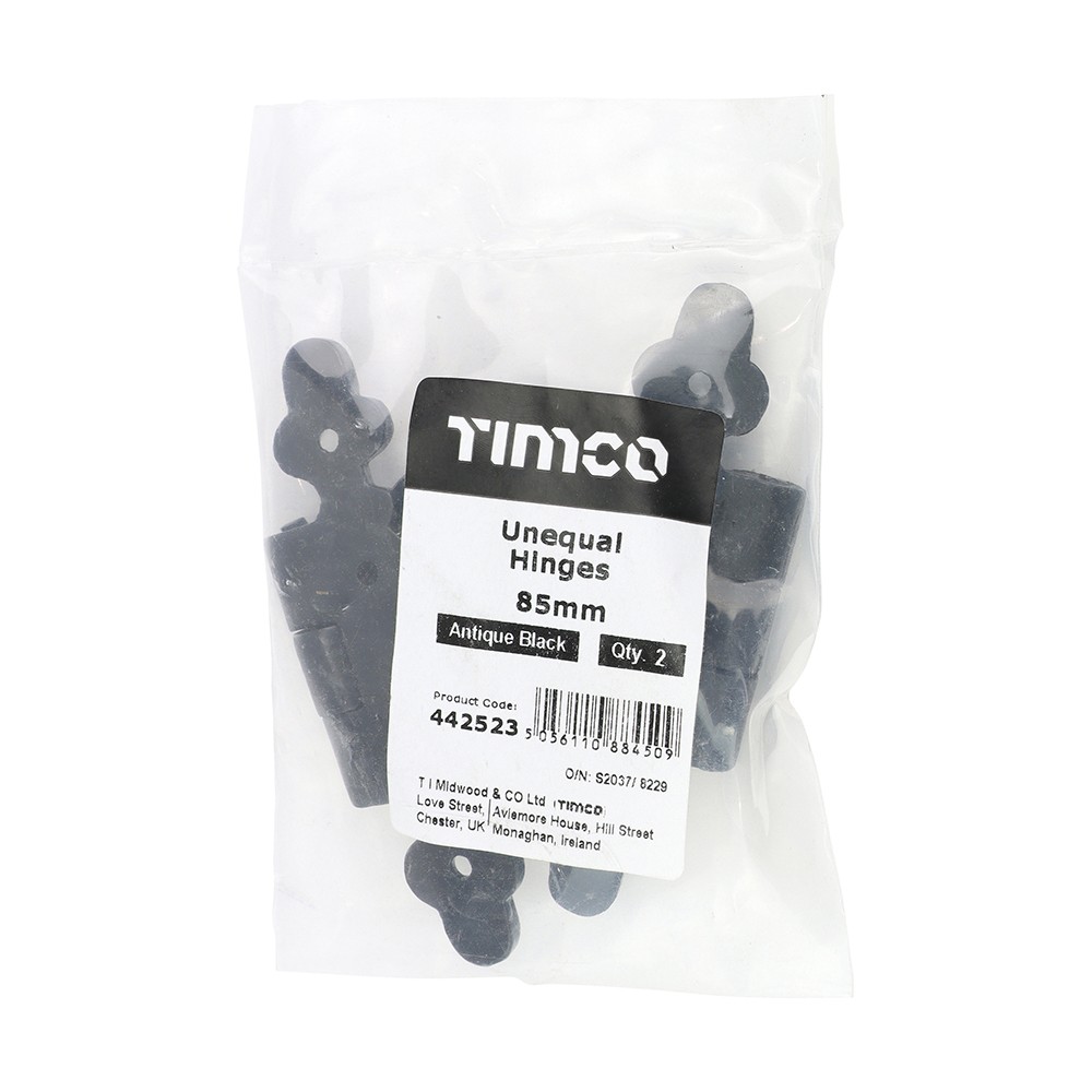 Timco Pair of Unequal Hinges - Antique Black
