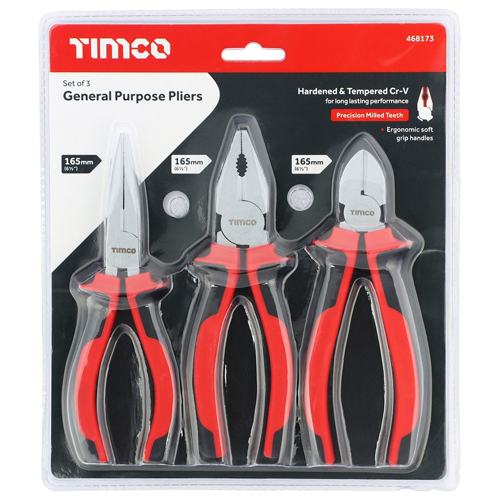 Timco General Purpose Pliers Set 3pc