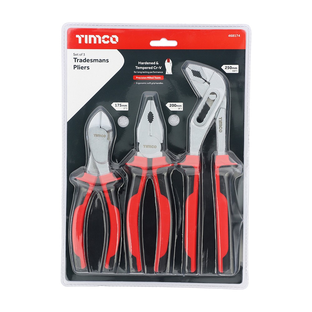 Timco Tradesmans Pliers Set 3pc