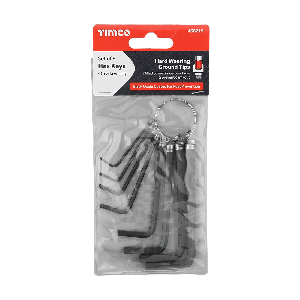Timco Hex Key Keyring Set 8pc