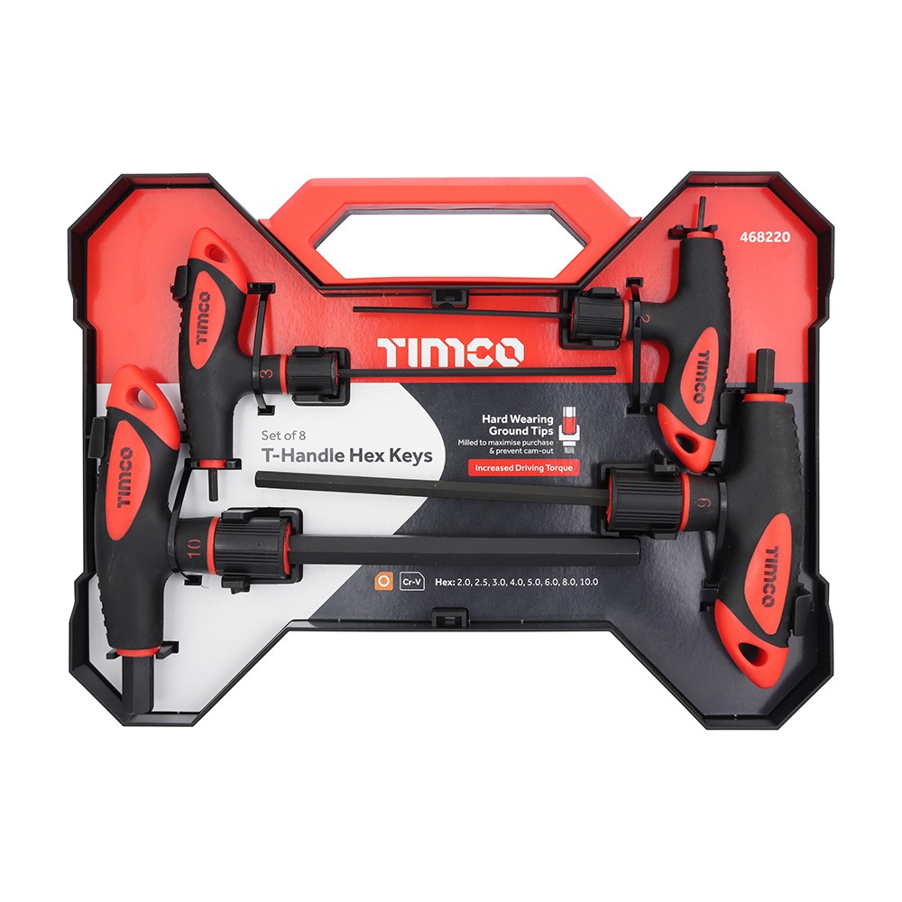 Timco T-Handle Hex Key Set 8pc