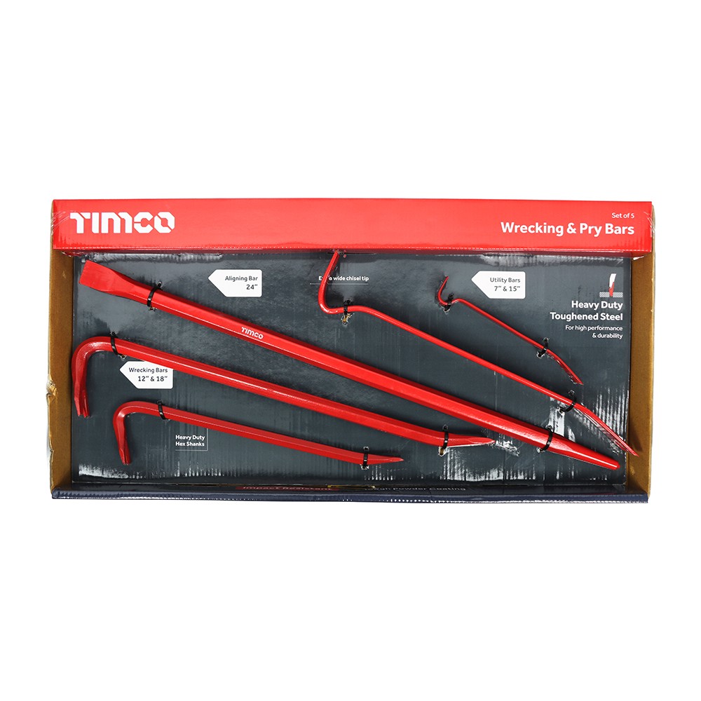 Timco Wrecking & Pry Bar Set 5pc